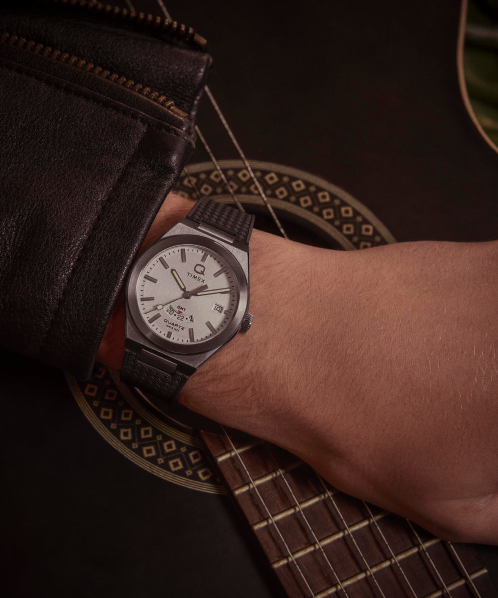 Timex Q Timex Continental GMT 39mm Synthetic Rubber Strap Watch