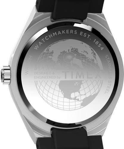 Timex Q Timex Continental GMT 39mm Synthetic Rubber Strap Watch