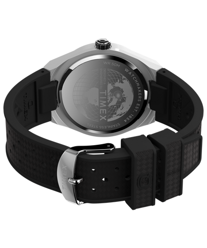 Timex Q Timex Continental GMT 39mm Synthetic Rubber Strap Watch