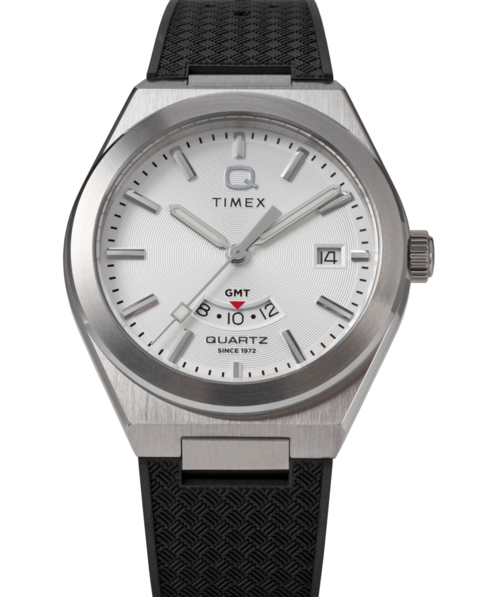 Timex Q Timex Continental GMT 39mm Synthetic Rubber Strap Watch