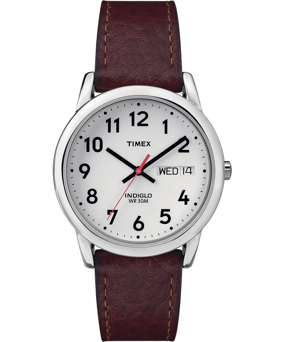 Timex Easy Reader Day Date 35mm Leather Strap Watch