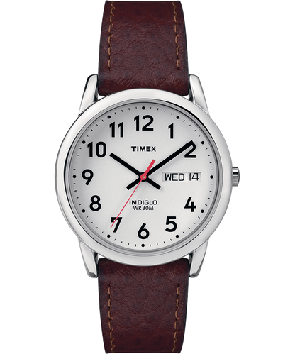 Timex Easy Reader Day Date 35mm Leather Strap Watch