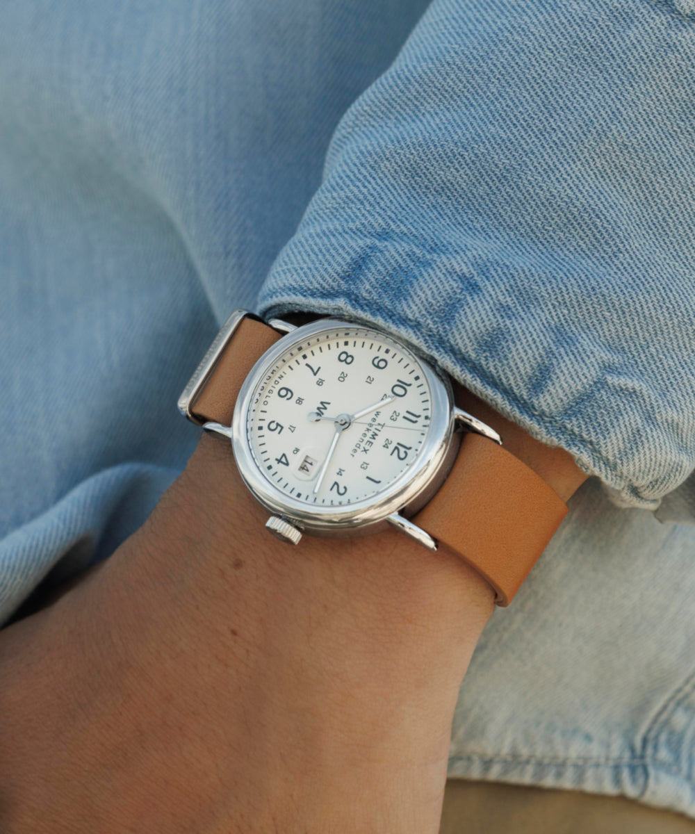 Timex Weekender 37mm Leather Strap Watch