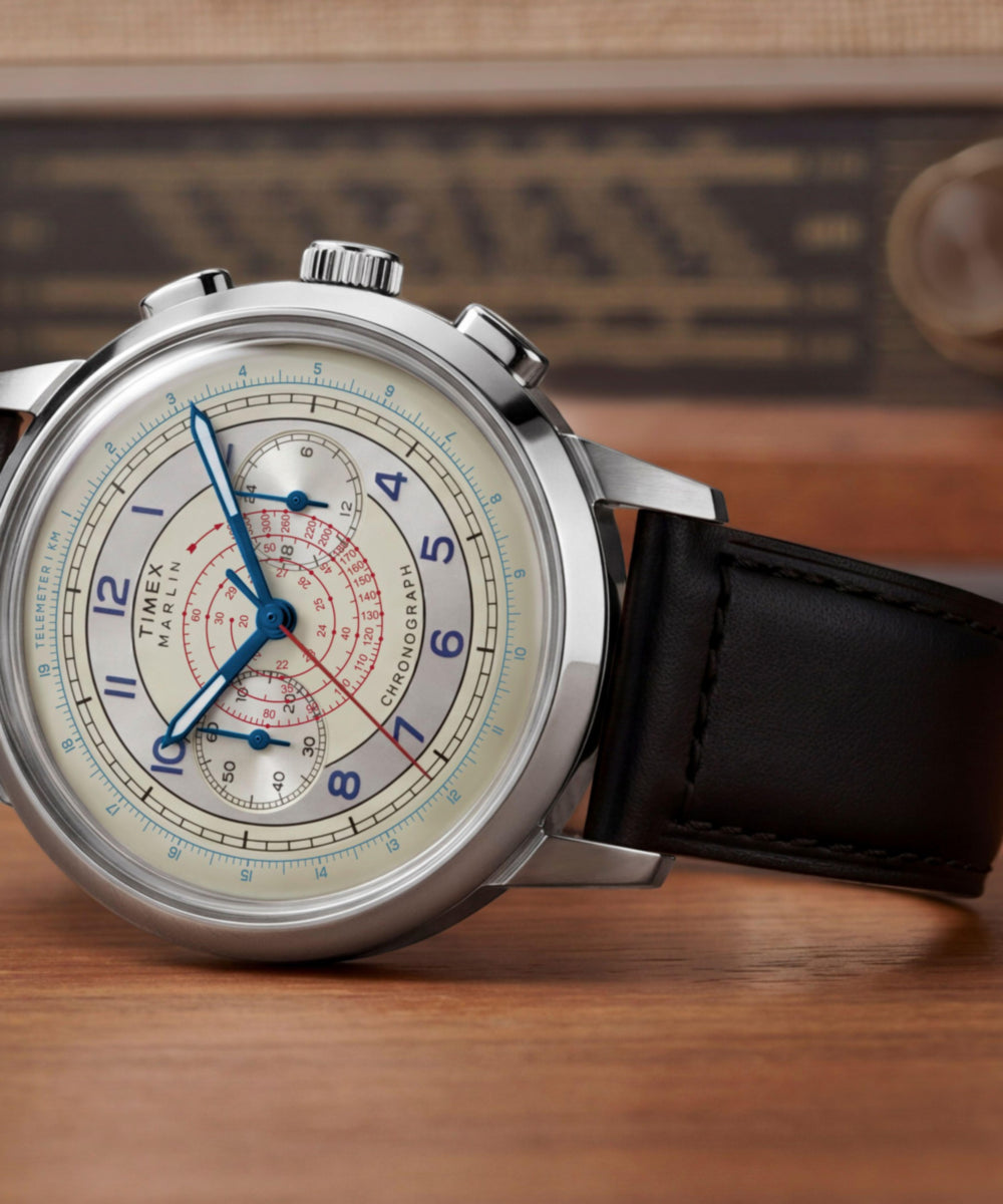 Timex Marlin Neo Classic Chronograph 40mm Leather Strap Watch
