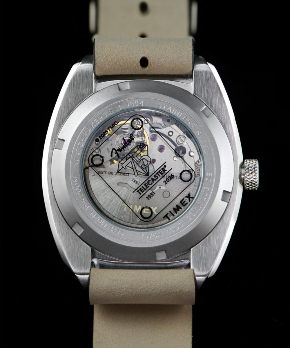 Timex Fender x Timex Automatic 41mm Leather Strap Watch