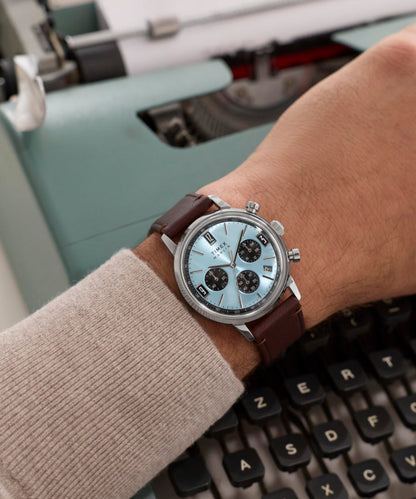 Timex Marlin Chronograph Tachymeter 40mm Leather Strap Watch