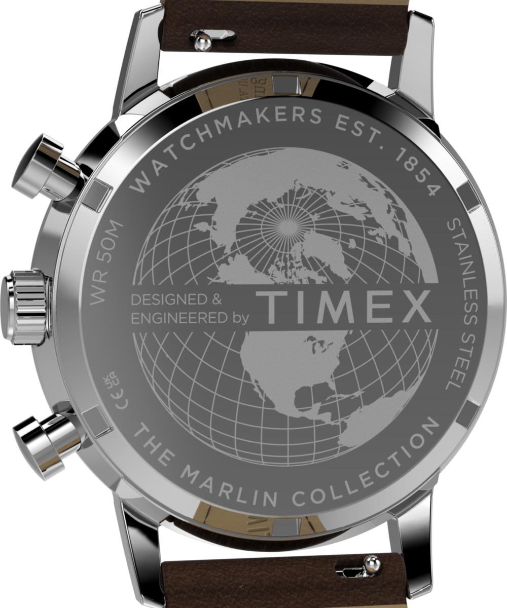 Timex Marlin Chronograph Tachymeter 40mm Leather Strap Watch