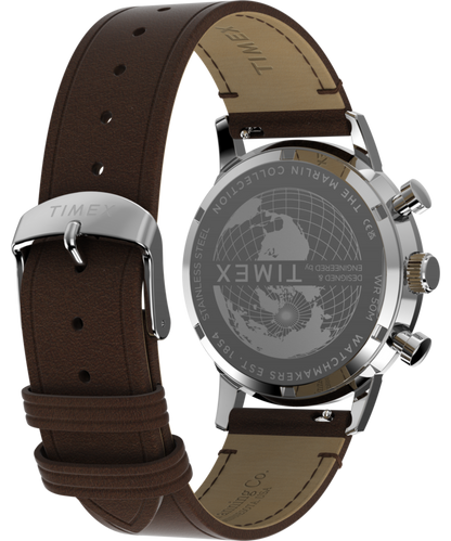 Timex Marlin Chronograph Tachymeter 40mm Leather Strap Watch