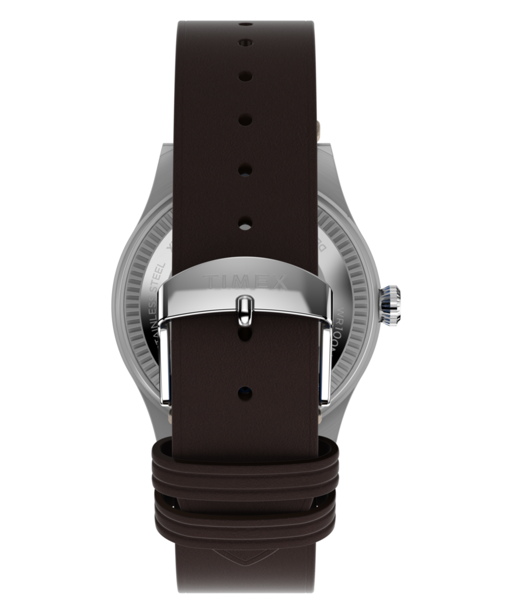 Timex Pan Am x Timex Waterbury GMT 39mm Leather Strap Watch