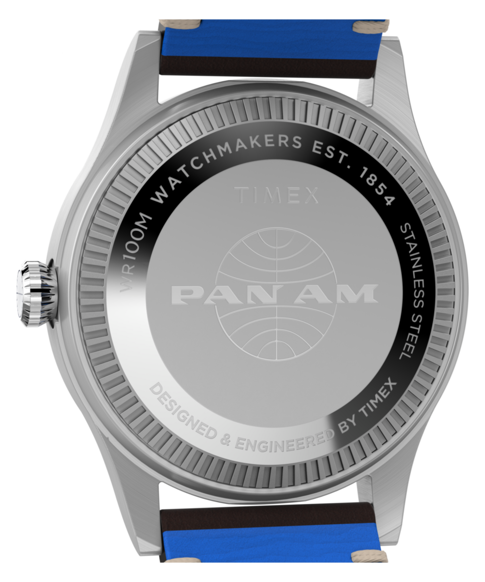 Timex Pan Am x Timex Waterbury GMT 39mm Leather Strap Watch