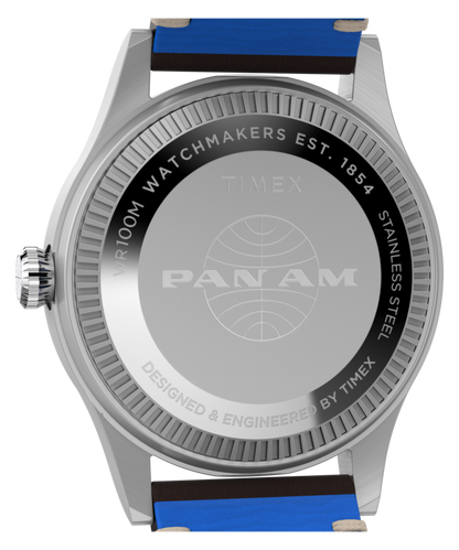 Timex Pan Am x Timex Waterbury GMT 39mm Leather Strap Watch