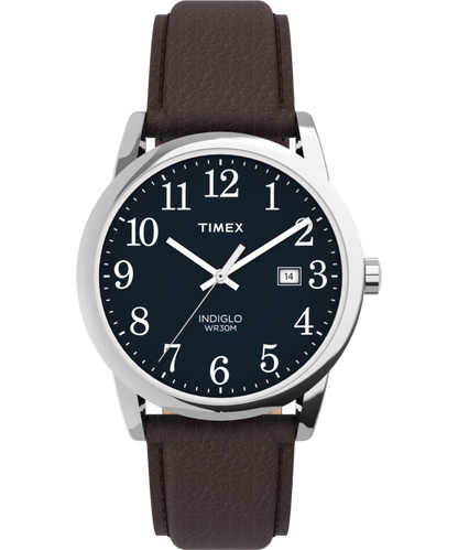 Timex Easy Reader 38mm Leather Strap Watch