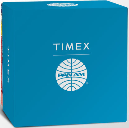 Timex Pan Am x Timex Day-Date 42mm Leather Strap Watch