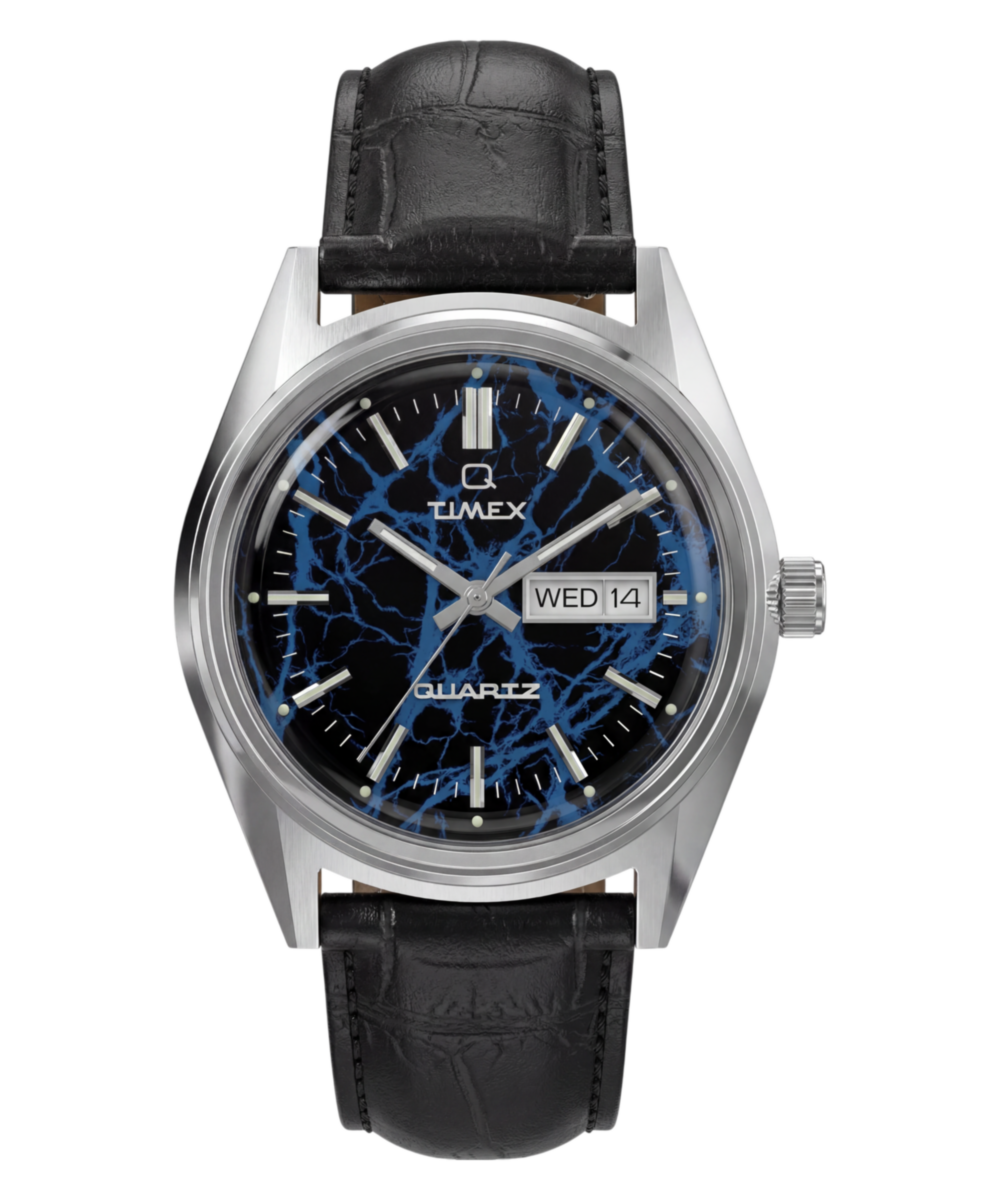 Timex Q Timex Blue Vega 38mm Leather Strap Watch
