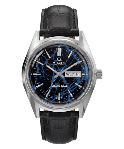 Timex Q Timex Blue Vega 38mm Leather Strap Watch