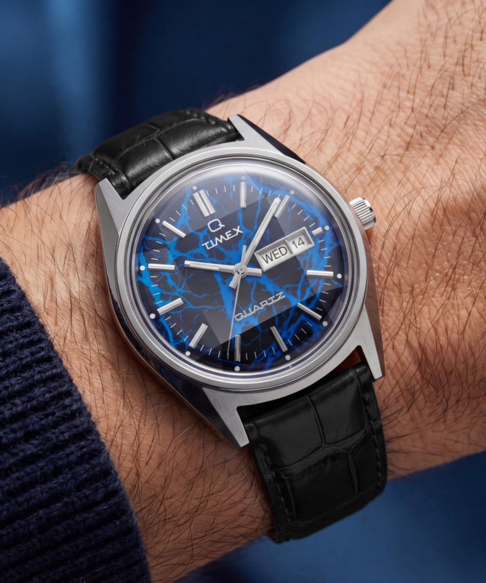 Timex Q Timex Blue Vega 38mm Leather Strap Watch