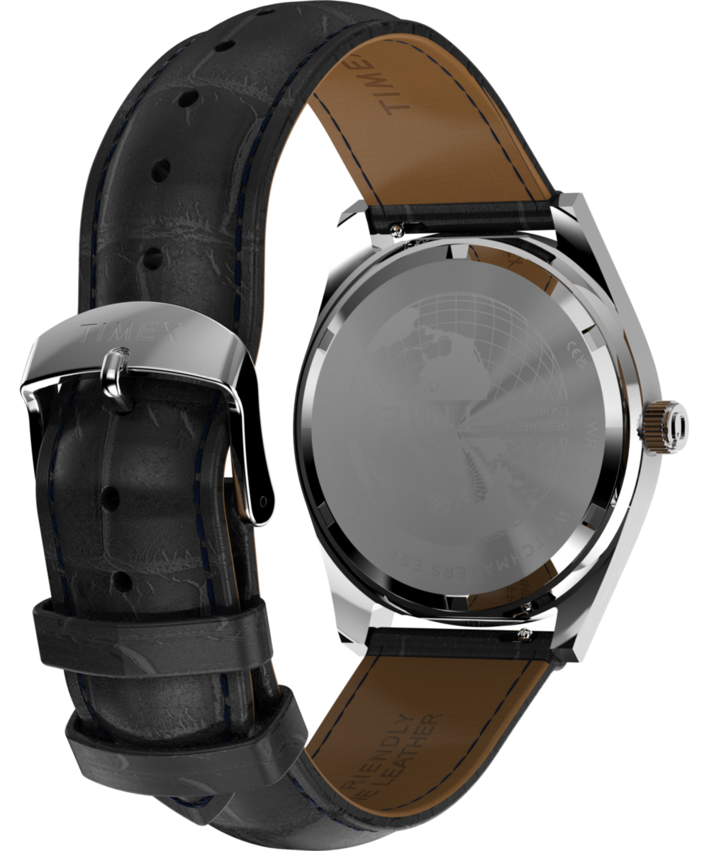 Timex Q Timex Blue Vega 38mm Leather Strap Watch