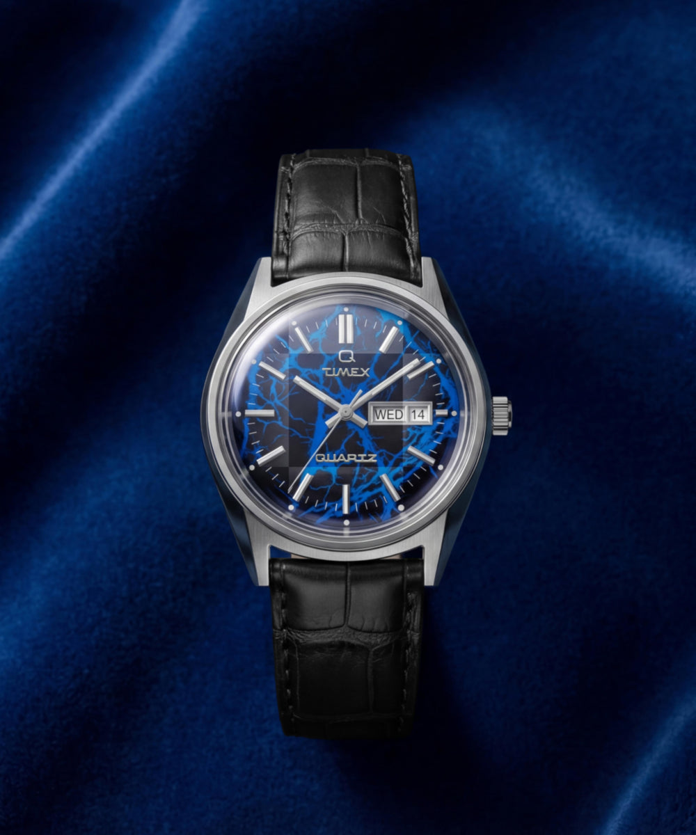 Timex Q Timex Blue Vega 38mm Leather Strap Watch
