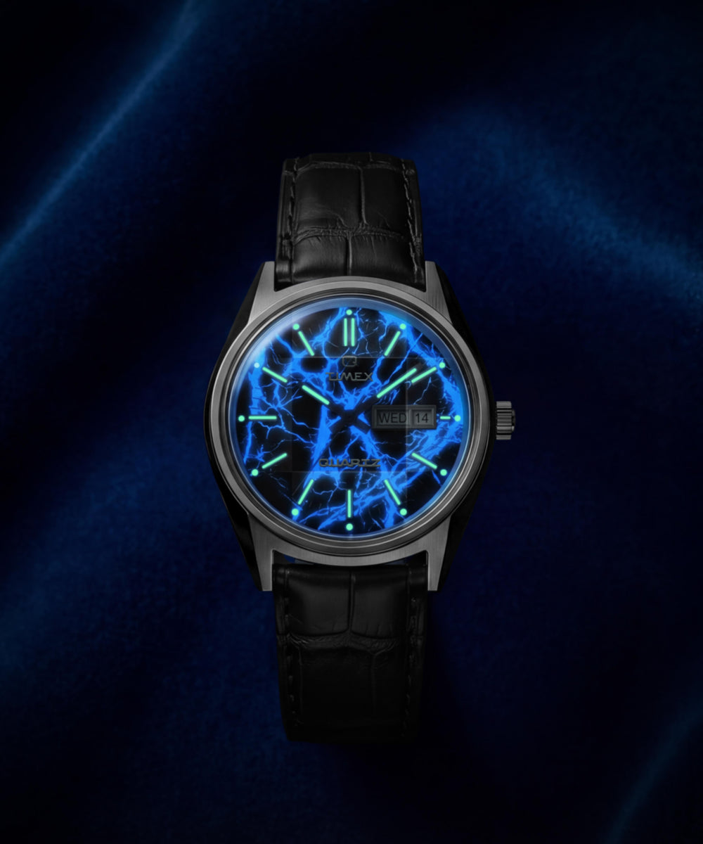 Timex Q Timex Blue Vega 38mm Leather Strap Watch