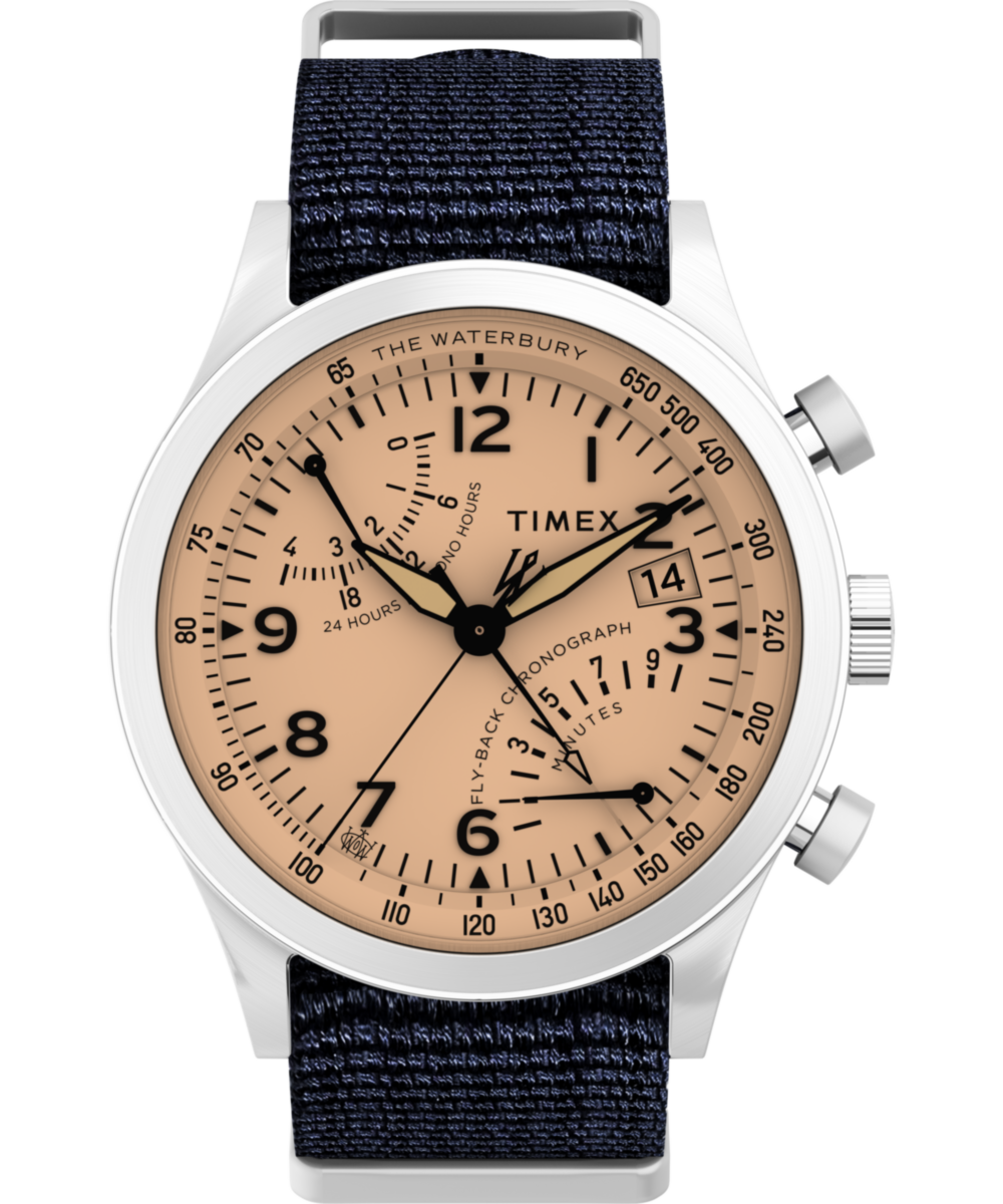 Timex Waterbury Traditional Fly-Back Chronograph 43mm Fabric Strap Watch