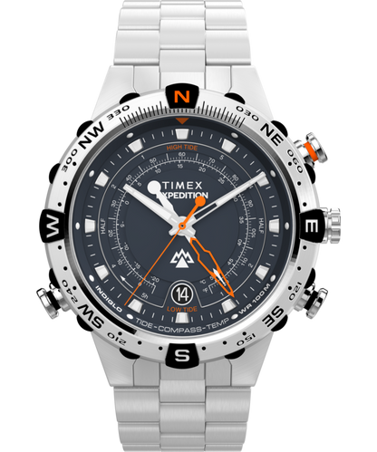Timex Expedition Tide-Temp-Compass 45mm Stainless Steel Bracelet Watch