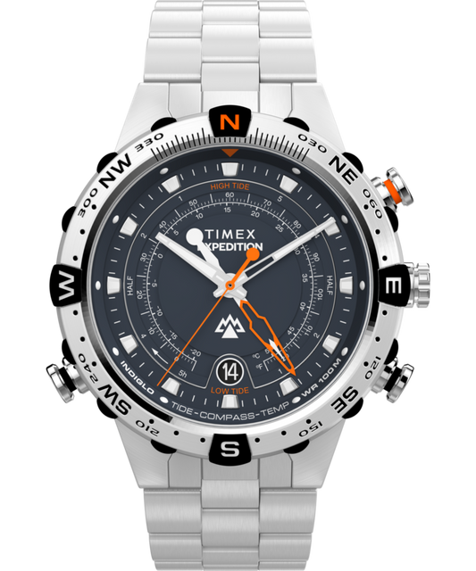 Timex Expedition Tide-Temp-Compass 45mm Stainless Steel Bracelet Watch