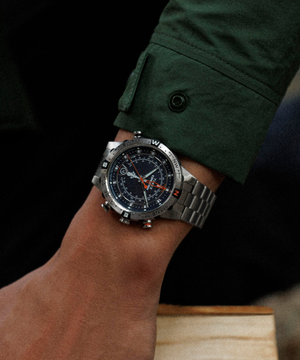 Timex Expedition Tide-Temp-Compass 45mm Stainless Steel Bracelet Watch