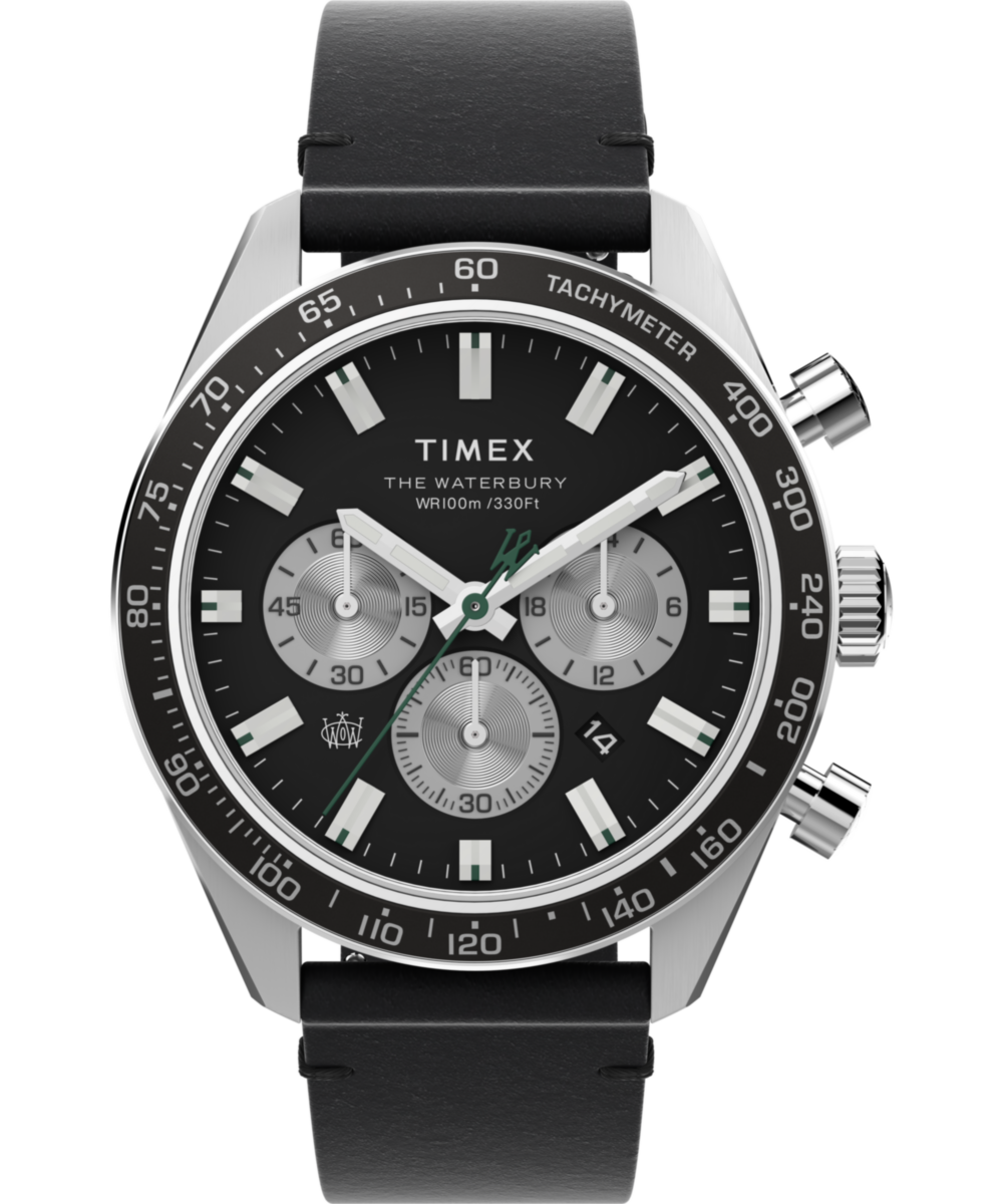Timex Waterbury Chronograph 41mm Leather Strap Watch