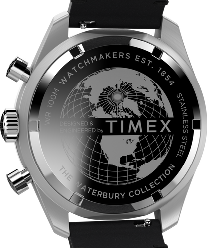 Timex Waterbury Chronograph 41mm Leather Strap Watch