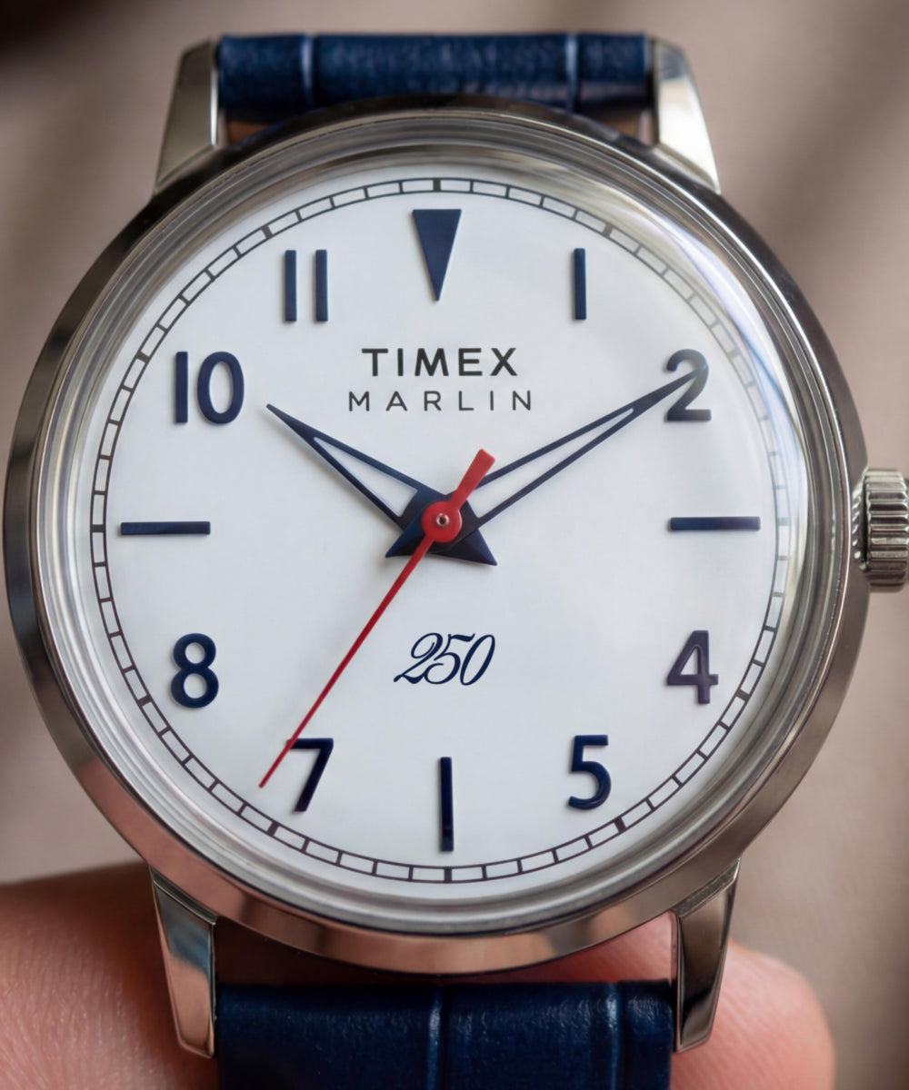 Timex Marlin America 250 34mm Leather Strap Watch