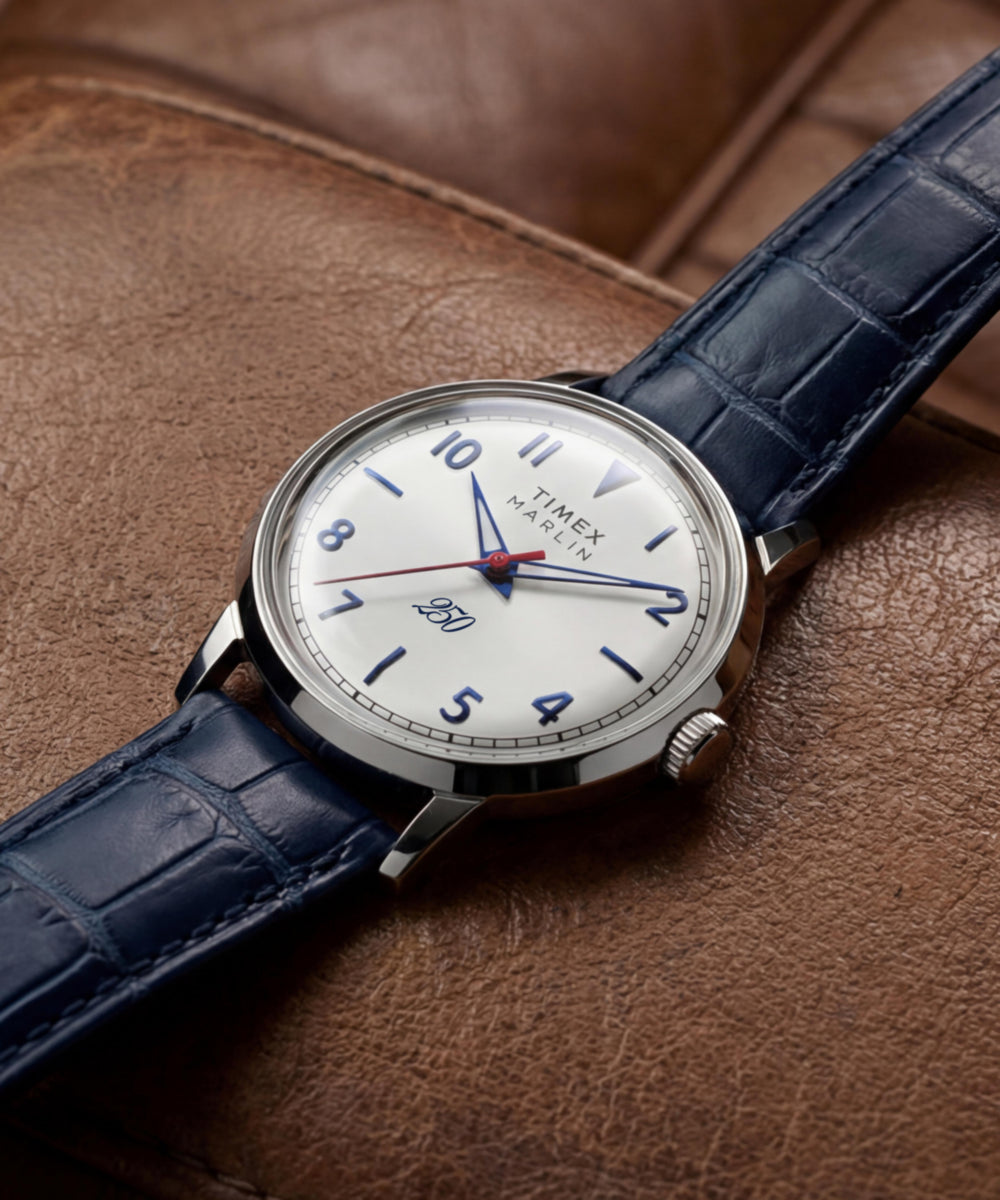 Timex Marlin America 250 34mm Leather Strap Watch