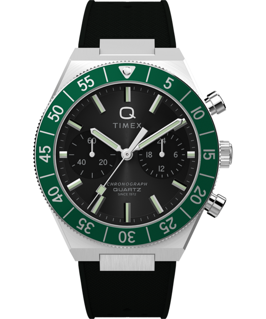 Timex Q Timex Continental Chronograph 40mm Synthetic Rubber Strap Watch