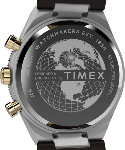 Timex Q Timex Continental Chronograph 40mm Leather Strap Watch