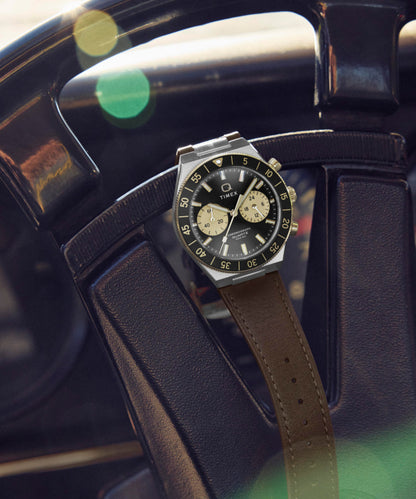 Timex Q Timex Continental Chronograph 40mm Leather Strap Watch