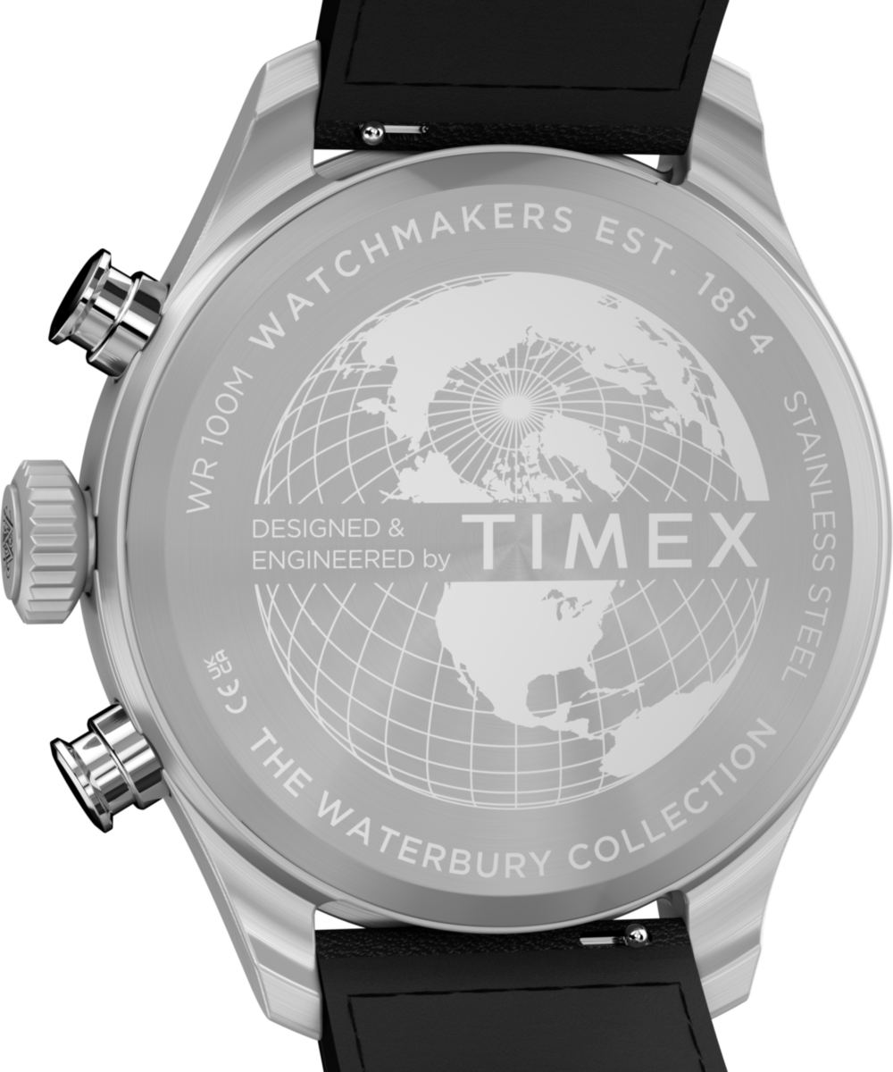 Timex Waterbury Ace Fly-Back Chronograph 43mm Leather Strap Watch