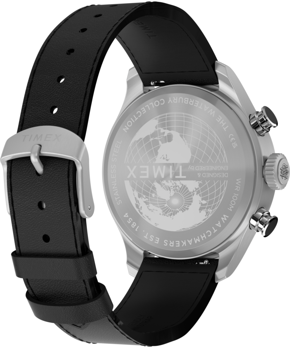 Timex Waterbury Ace Fly-Back Chronograph 43mm Leather Strap Watch