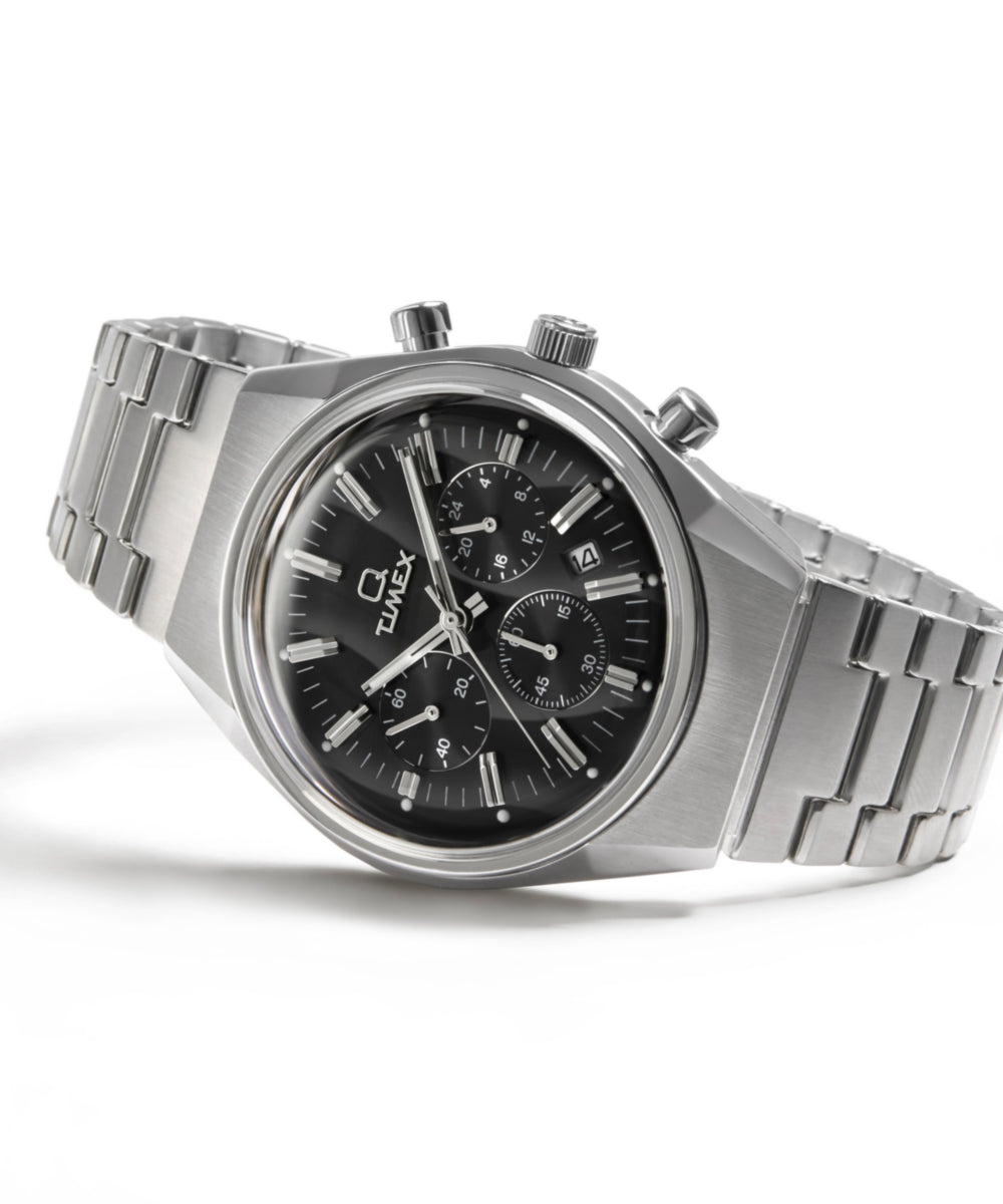 Timex Q Timex Falcon Eye Chronograph 40mm Stainless Steel Bracelet Watch