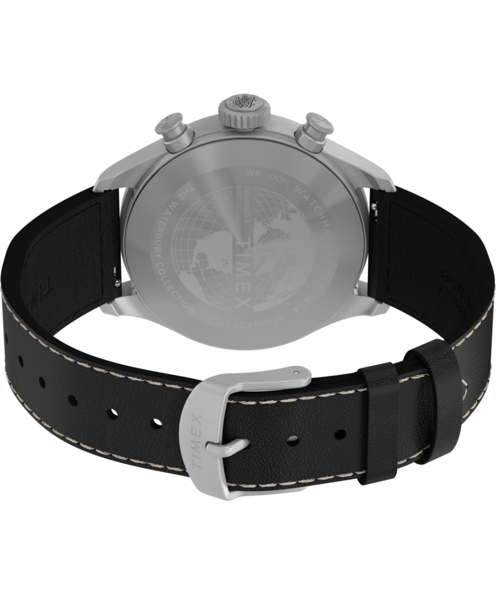 Timex Waterbury Ace Chronograph 41mm Leather Strap Watch