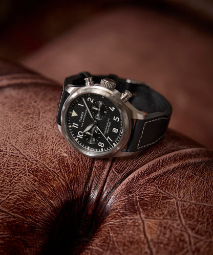 Timex Waterbury Ace Chronograph 41mm Leather Strap Watch