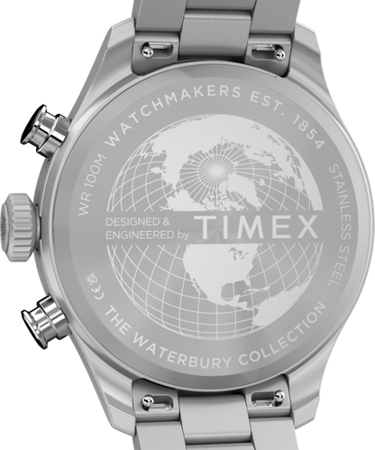 Timex Waterbury Ace Fly-Back Chronograph 43mm Stainless Steel Bracelet Watch