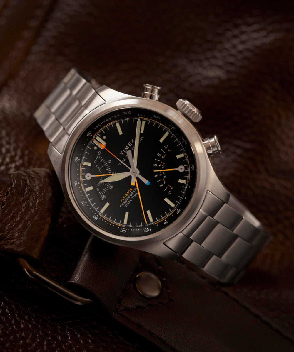Timex Waterbury Ace Fly-Back Chronograph 43mm Stainless Steel Bracelet Watch
