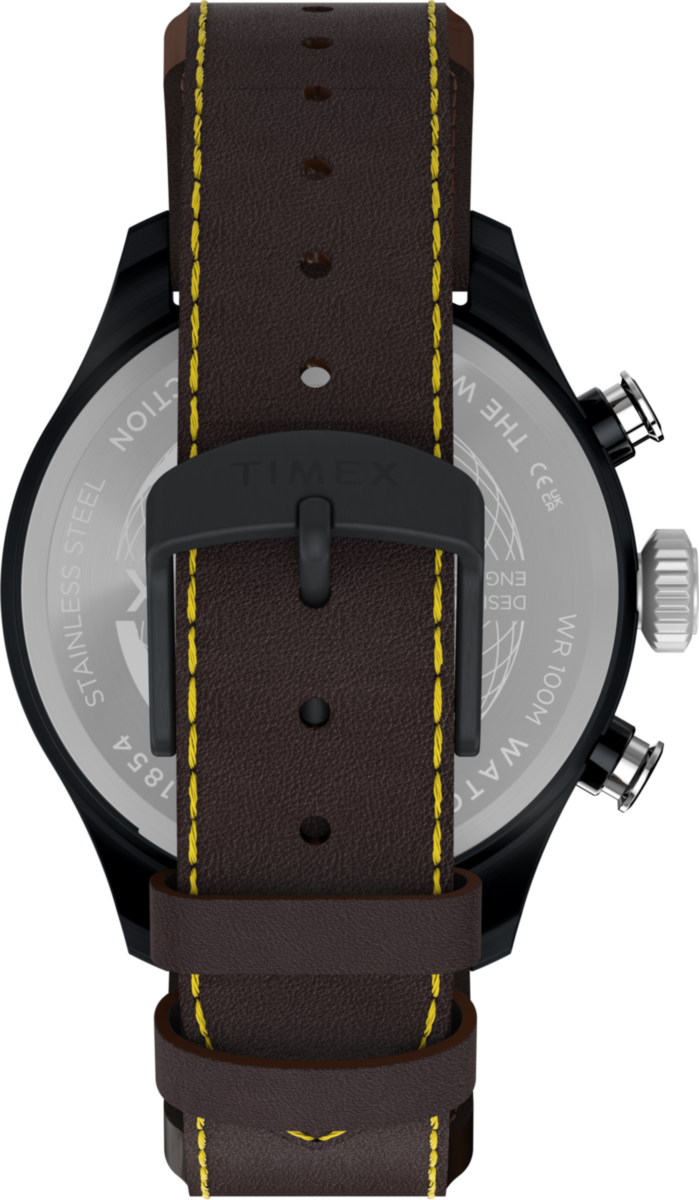 Timex Waterbury Ace Fly-Back Chronograph 43mm Leather Strap Watch