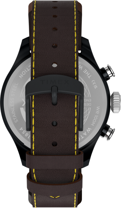 Timex Waterbury Ace Fly-Back Chronograph 43mm Leather Strap Watch