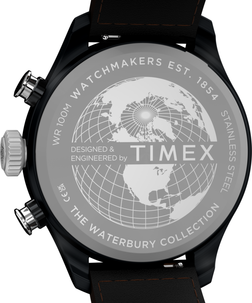 Timex Waterbury Ace Fly-Back Chronograph 43mm Leather Strap Watch