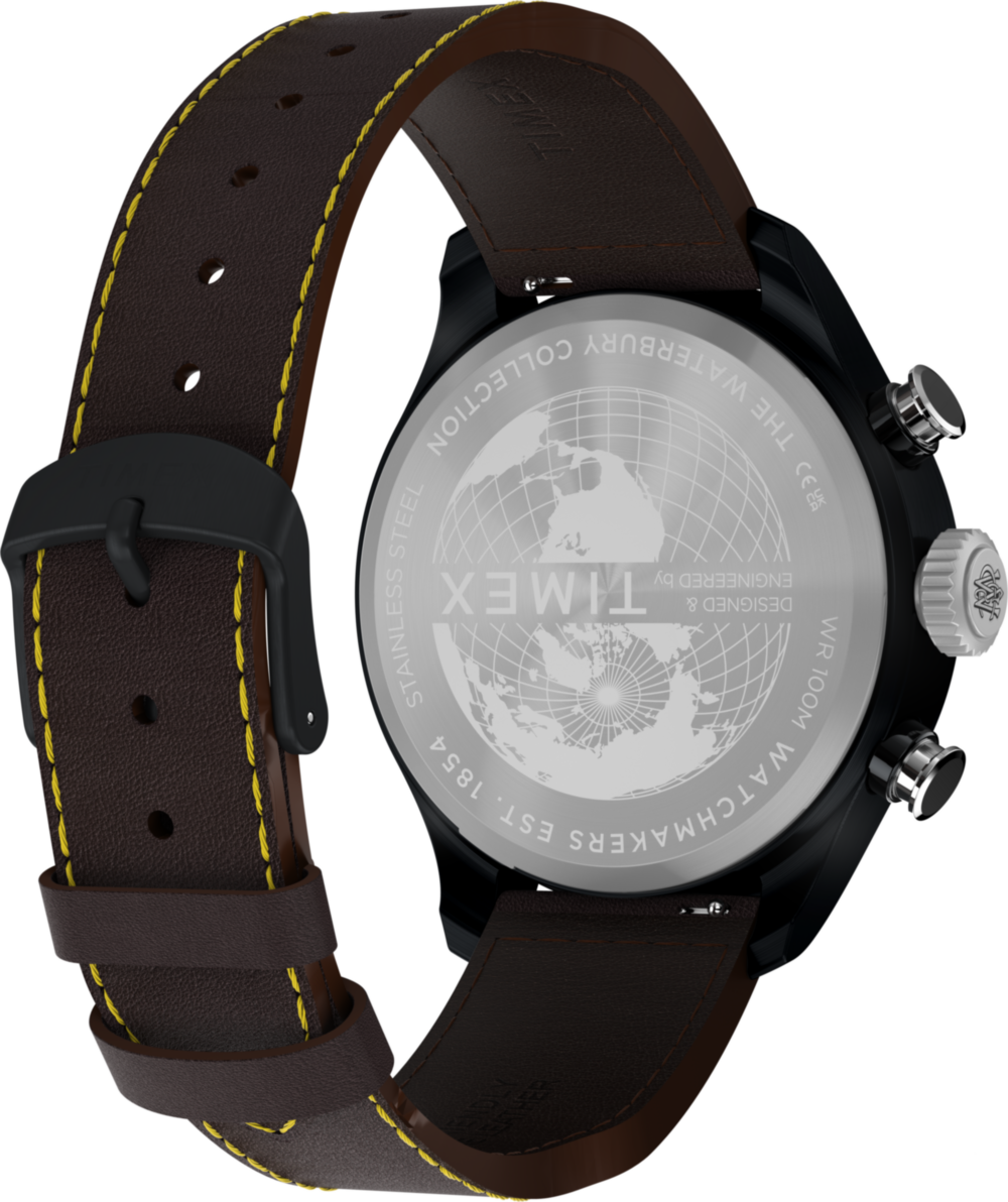 Timex Waterbury Ace Fly-Back Chronograph 43mm Leather Strap Watch