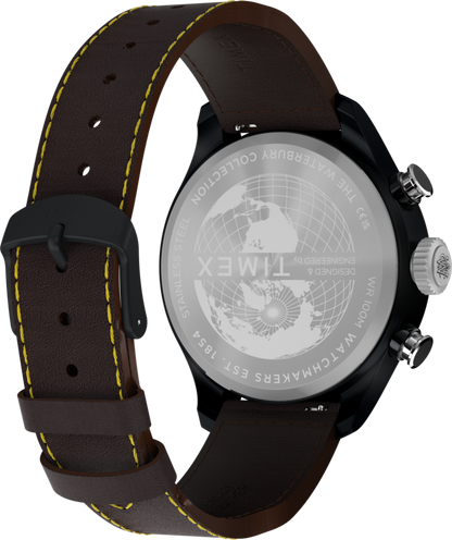 Timex Waterbury Ace Fly-Back Chronograph 43mm Leather Strap Watch