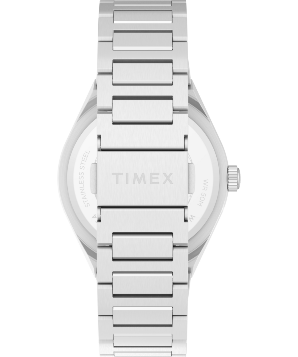 Timex Q Timex Continental Day and Date 39mm Stainless Steel Bracelet Watch