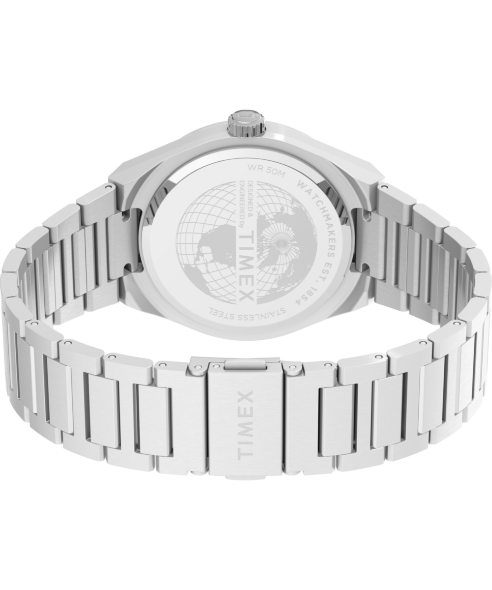 Timex Q Timex Continental Day and Date 39mm Stainless Steel Bracelet Watch