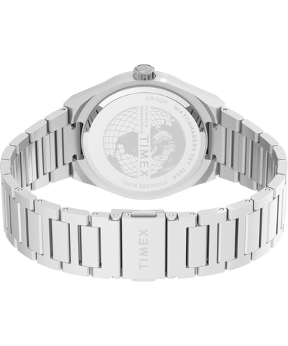 Timex Q Timex Continental Day and Date 39mm Stainless Steel Bracelet Watch