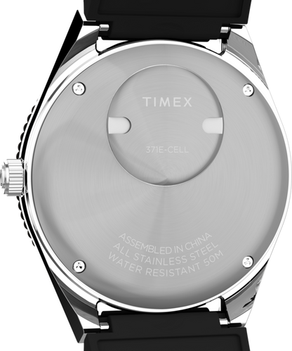 Timex Q Timex GMT 38mm Synthetic Rubber Strap Watch
